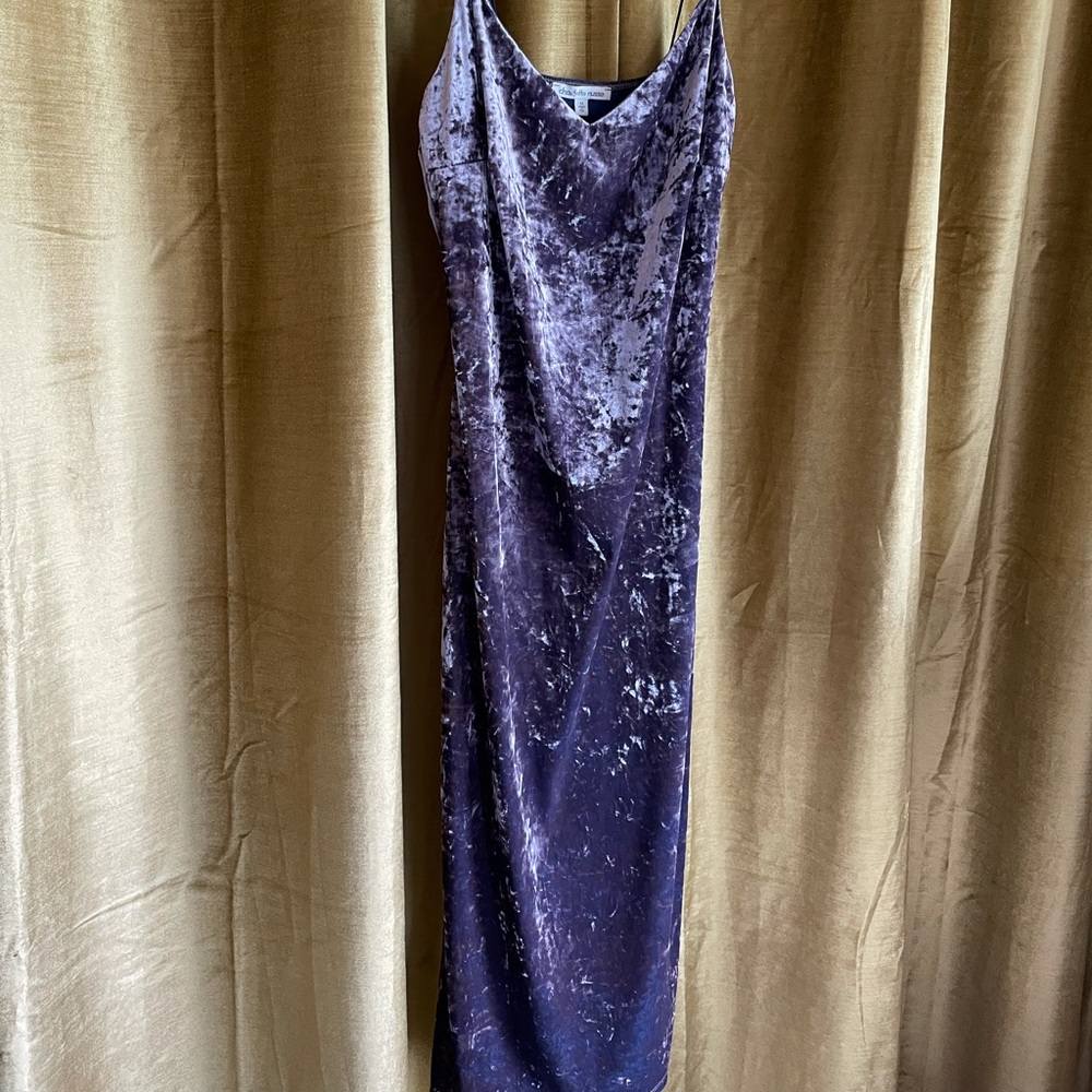 Grey turned suede dress